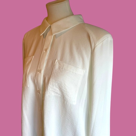 Calvin Klein textured sheer button up blouse - Picture 8 of 12